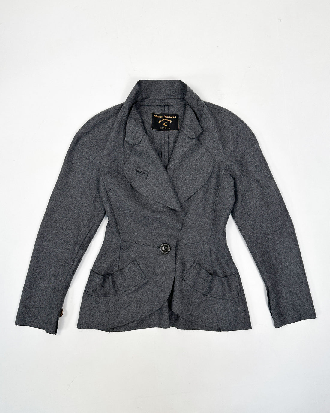 Vivienne Westwood Wool Grey Asymmetric Jacket 1900's