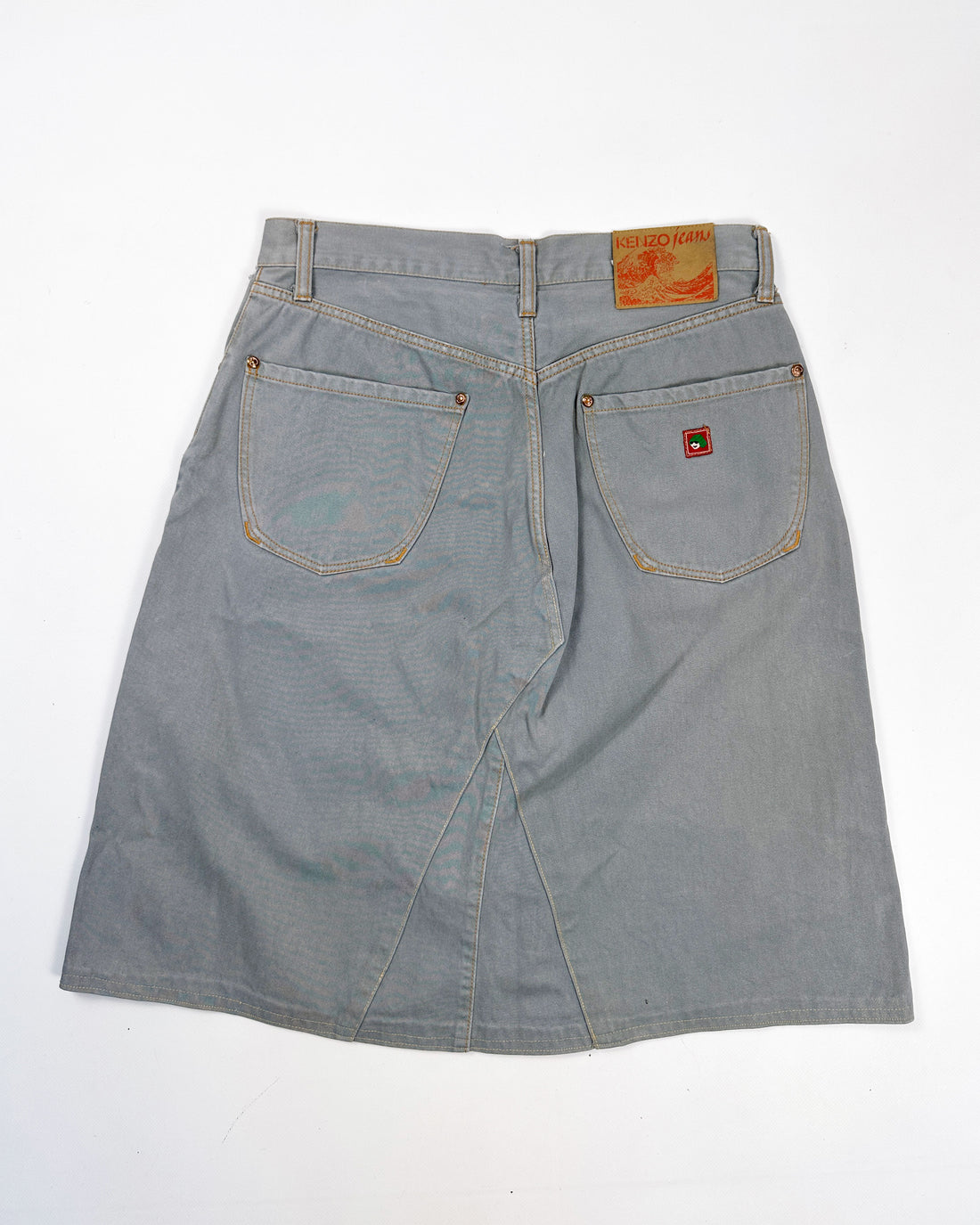 Kenzo Grey Denim Skirt 2000's