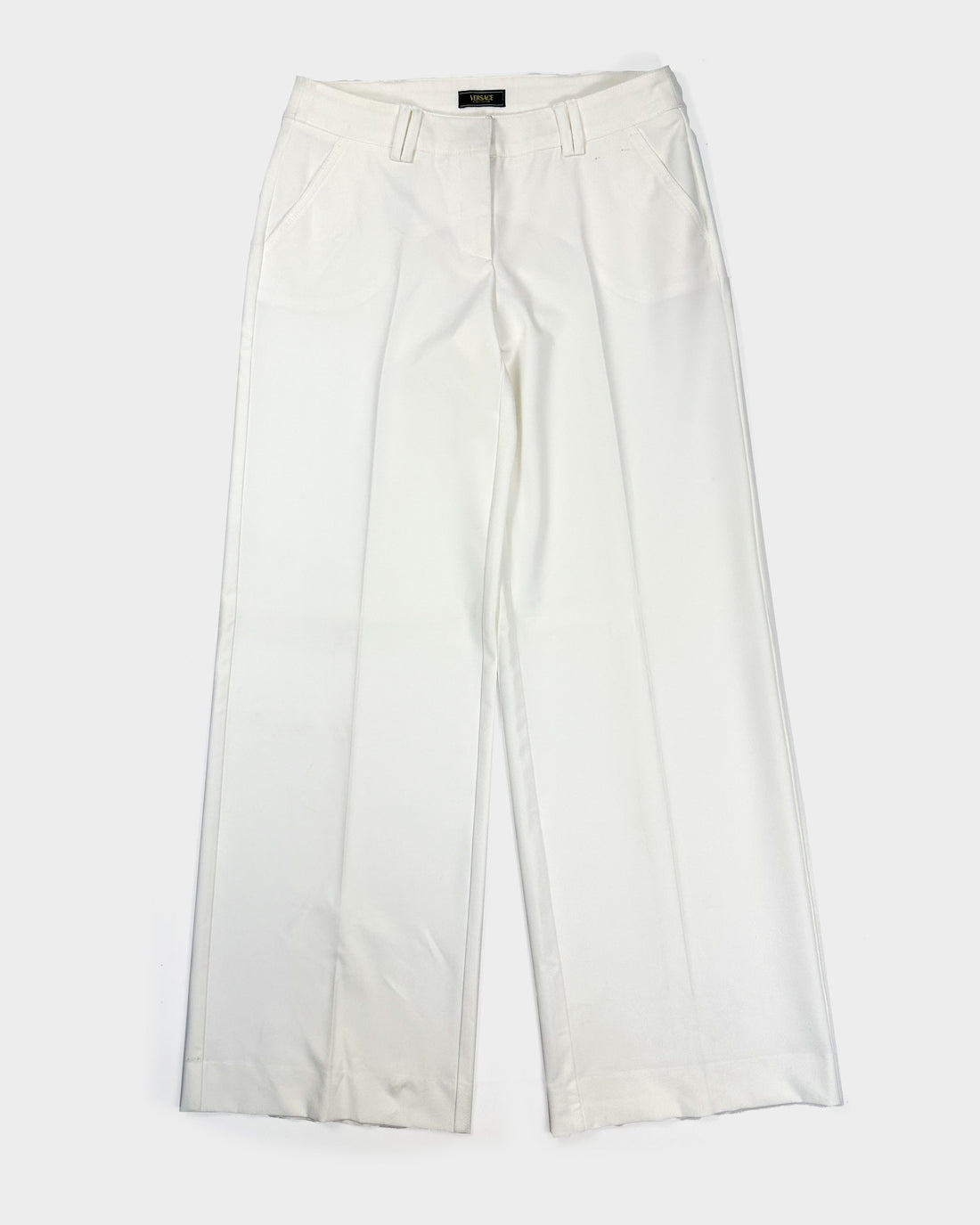 Versace White Wide Pants 2000's