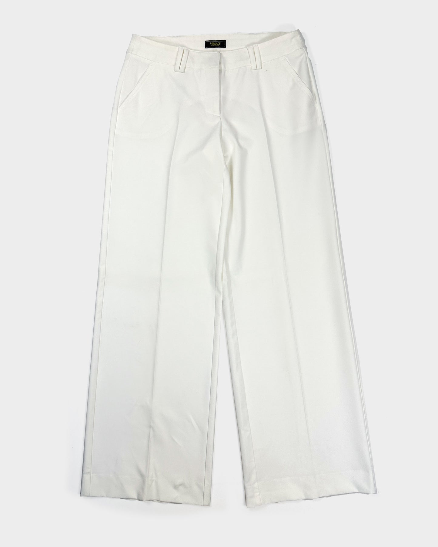 Versace White Wide Pants 2000's