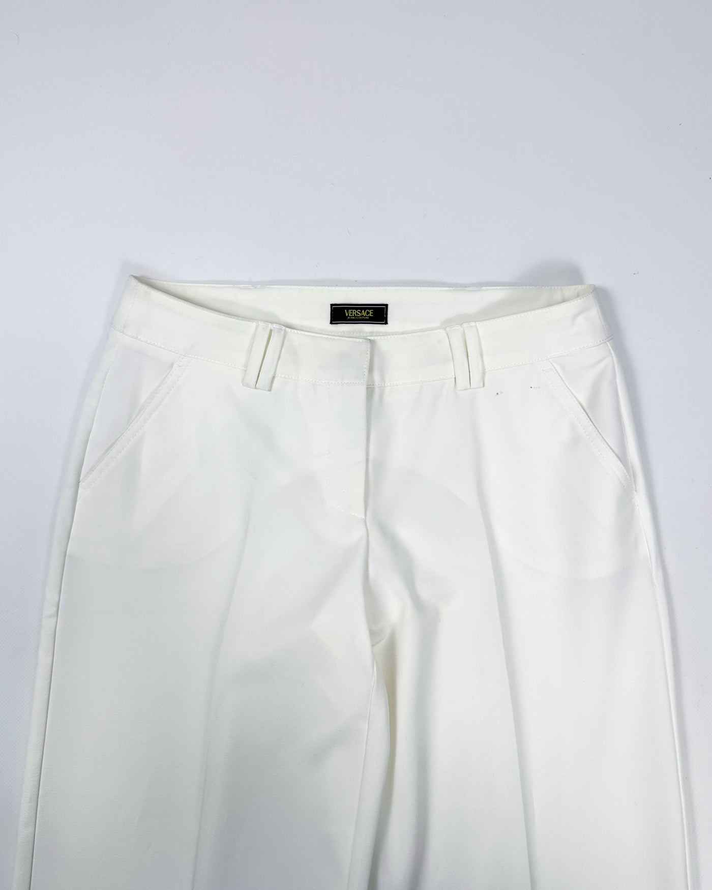 Versace White Wide Pants 2000's