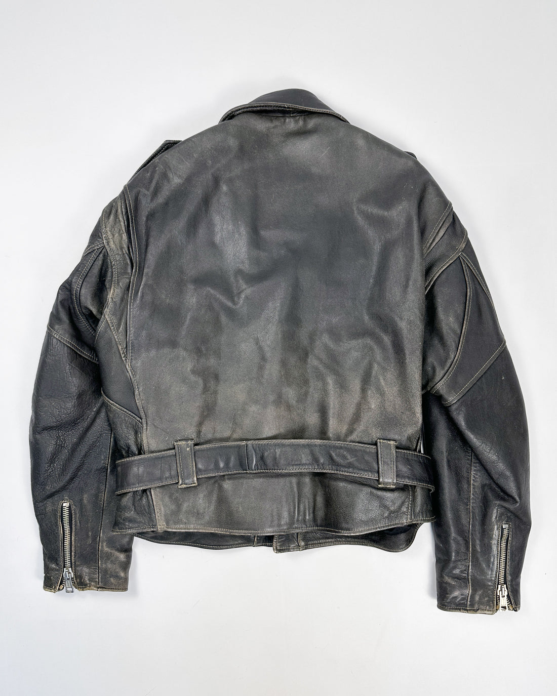 Energie Biker Faded Heavy Leather Jacket 1990's