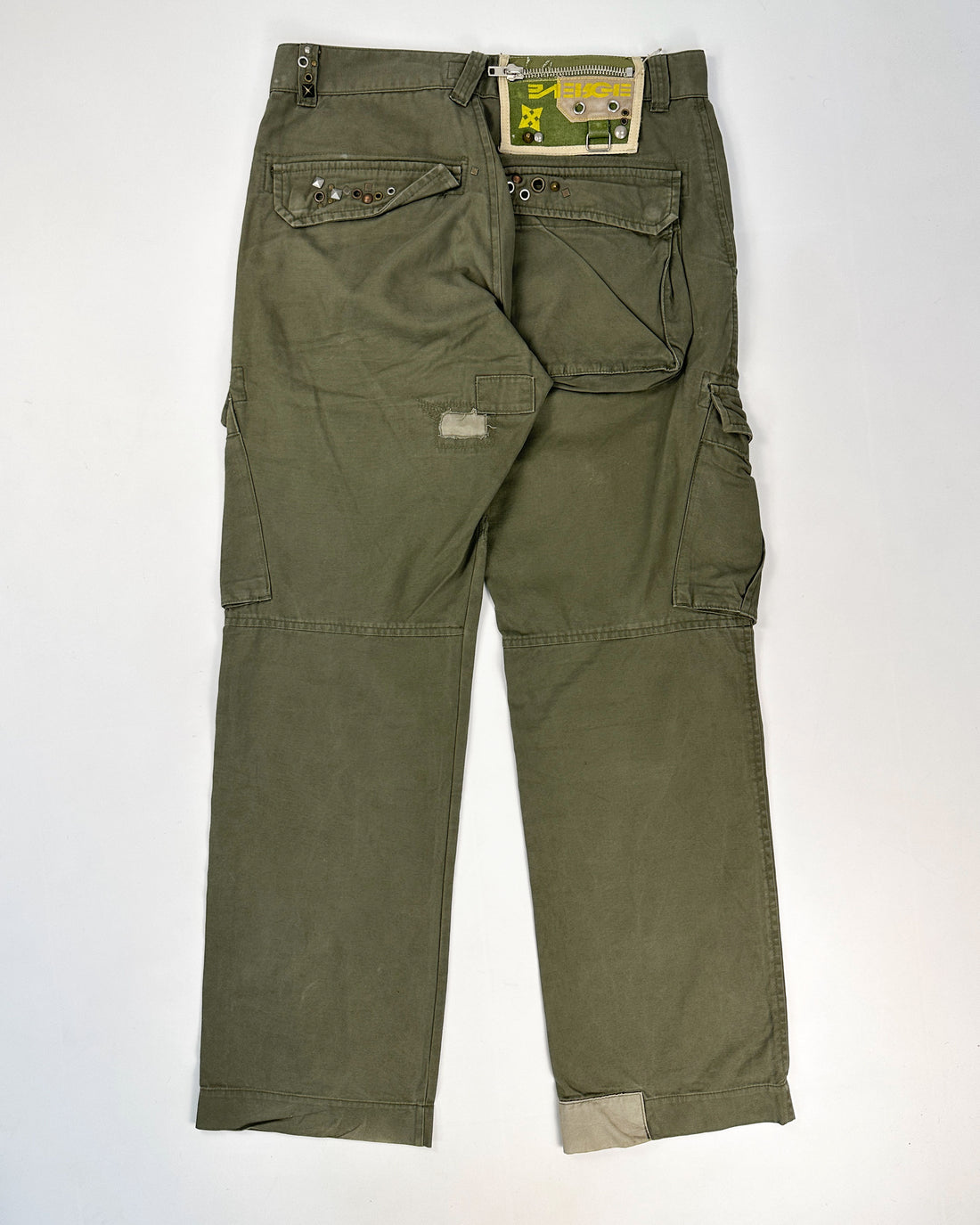 Energie Utility Decorated Green Pants 2000's