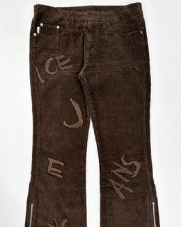 IceJ Jeans By Iceberg Corduroy Brown Utility Pants 2000s
