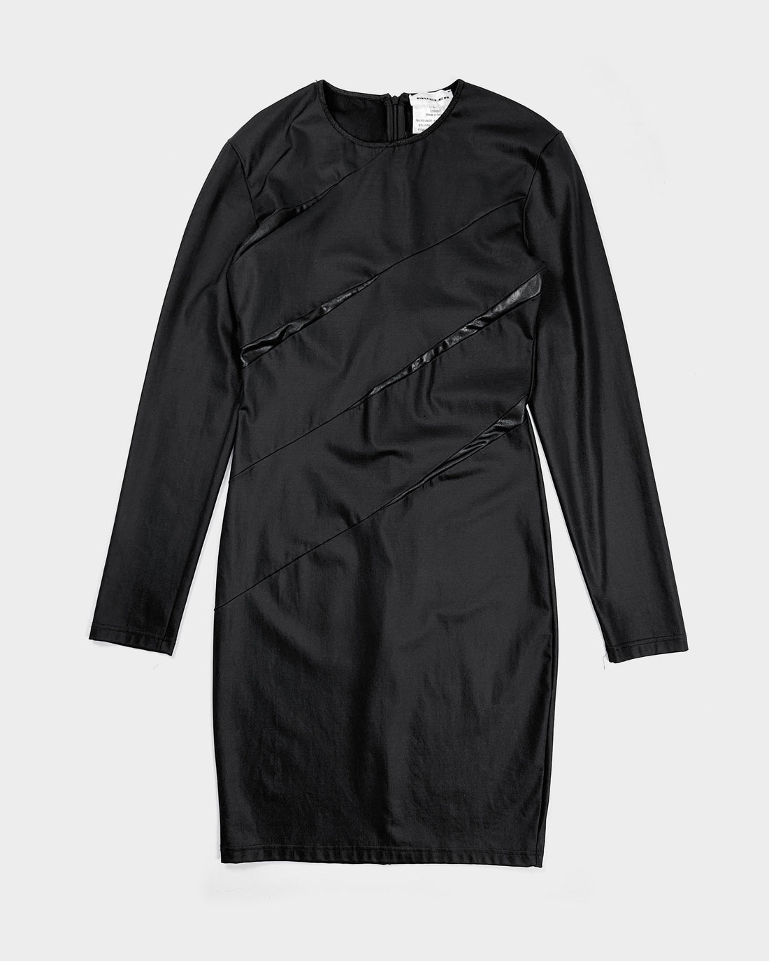 Mugler Long-sleeve Black Scrapes Dress 2000's