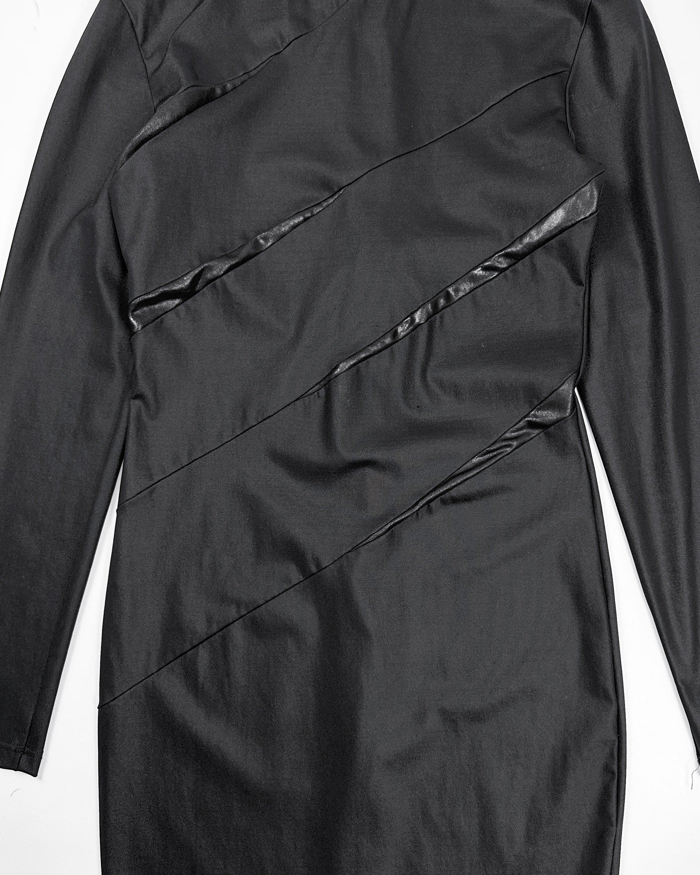 Mugler Long-sleeve Black Scrapes Dress 2000's