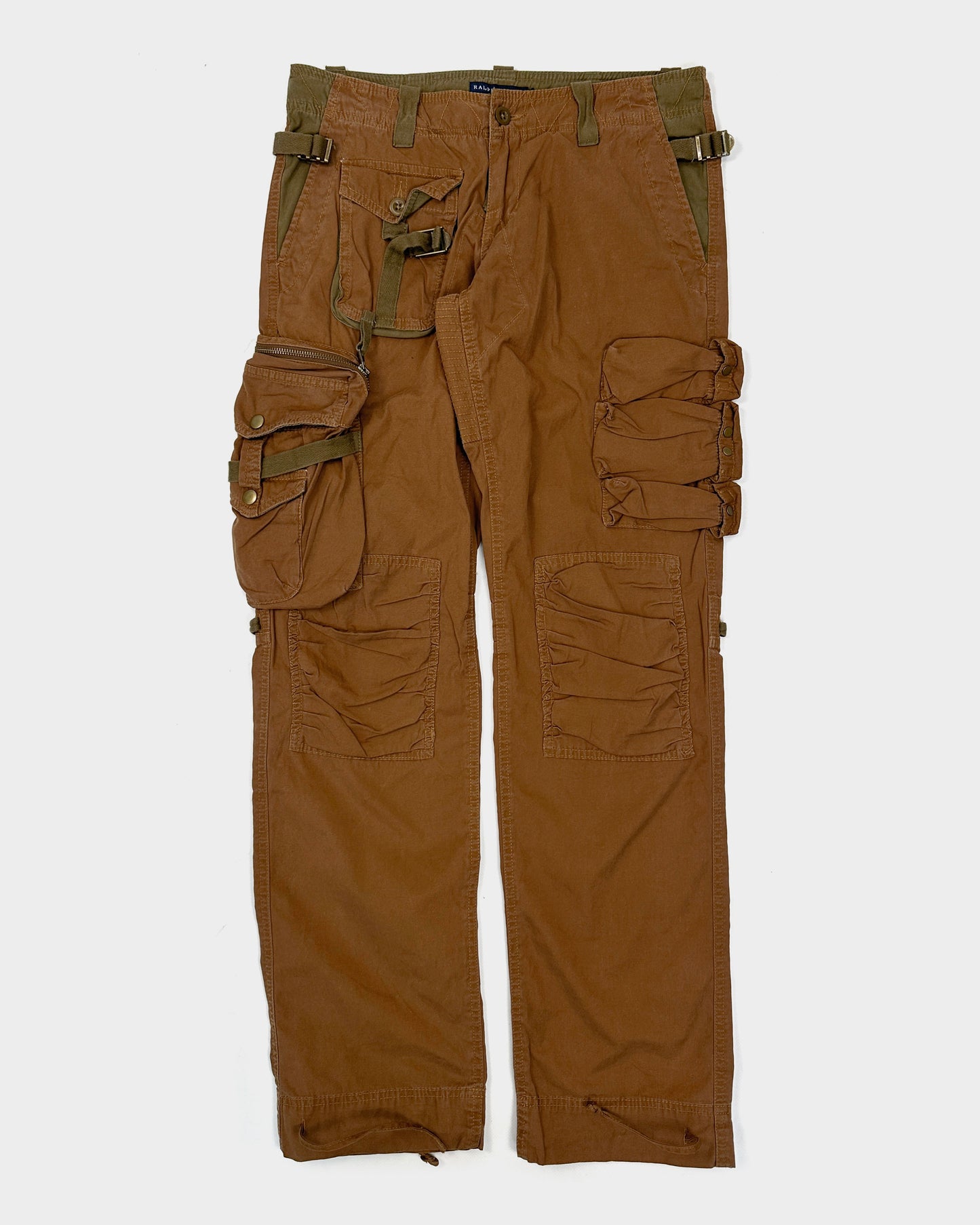 Ralph Lauren Brown And Green 3D Cargo Pants 1990's