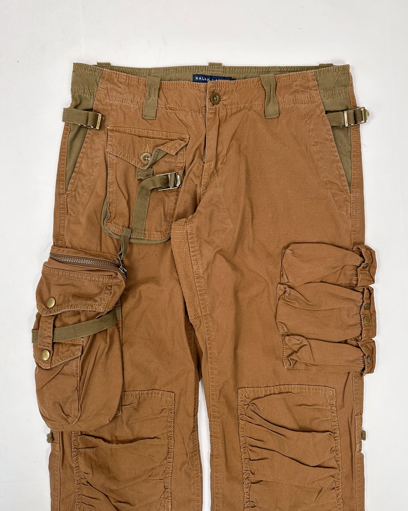Ralph Lauren Brown And Green 3D Cargo Pants 1990's