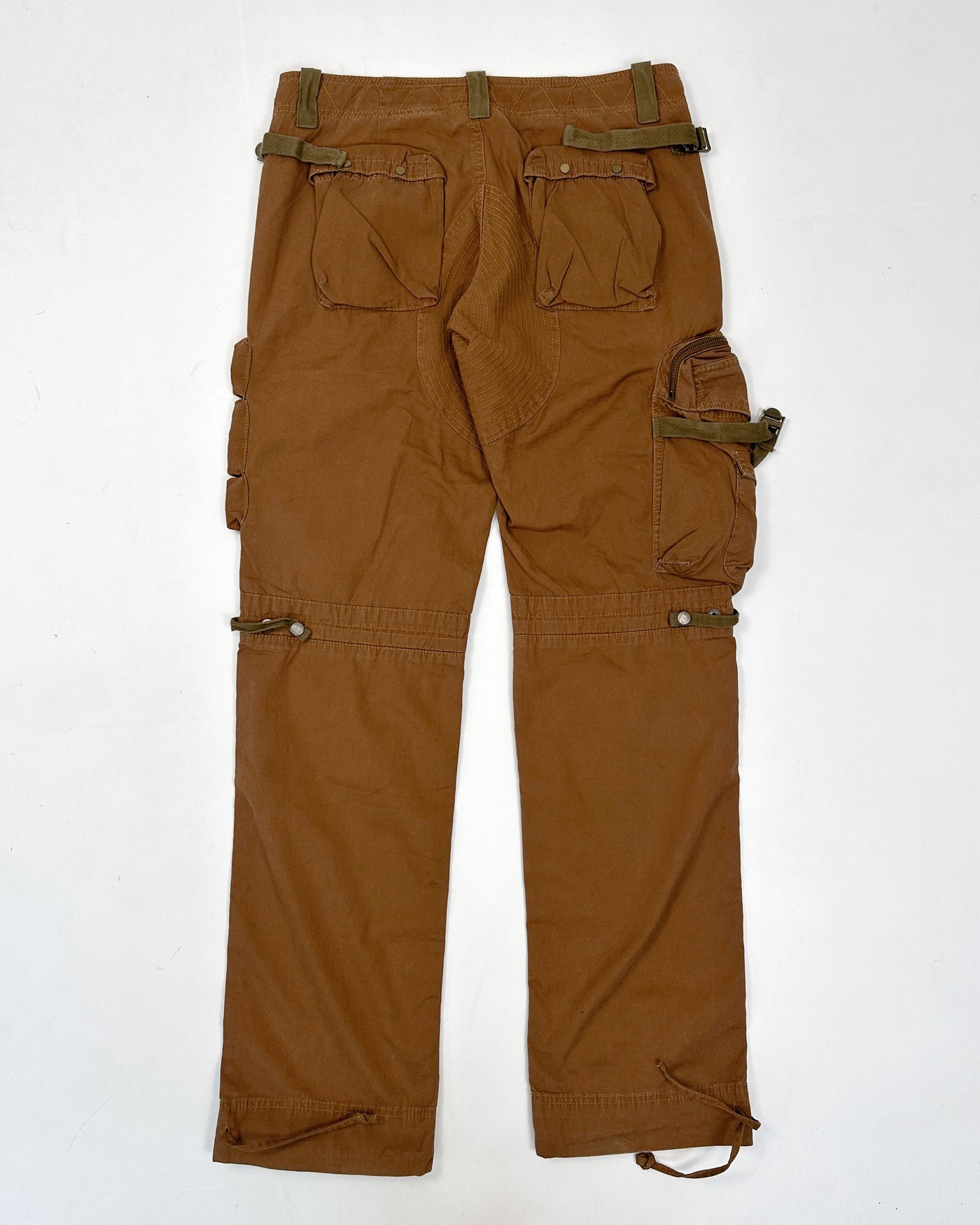 Ralph Lauren Brown And Green 3D Cargo Pants 1990's