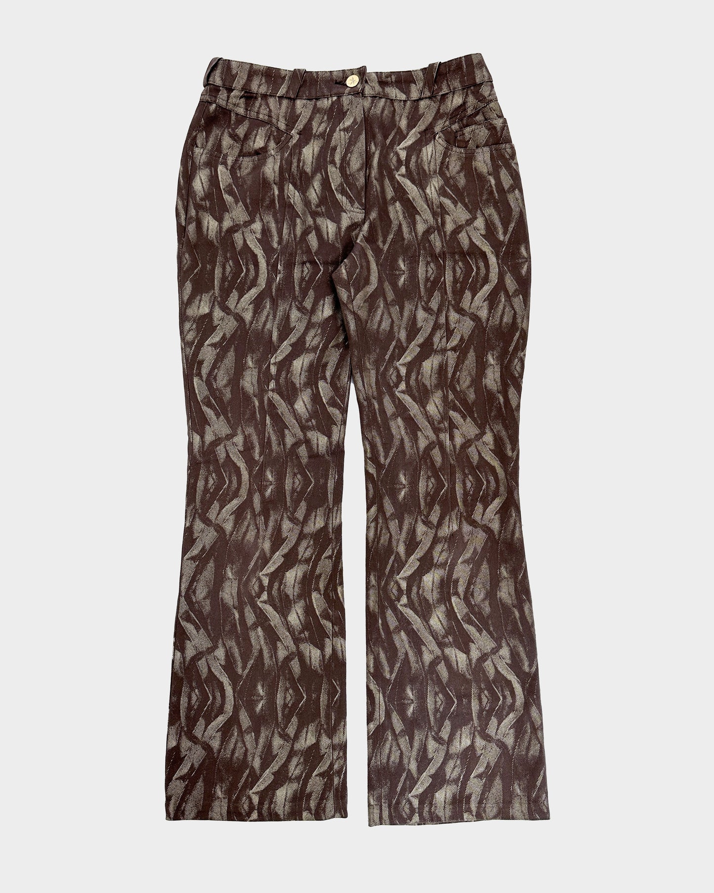 Mugler Jungle Print Flare Pants 2000's