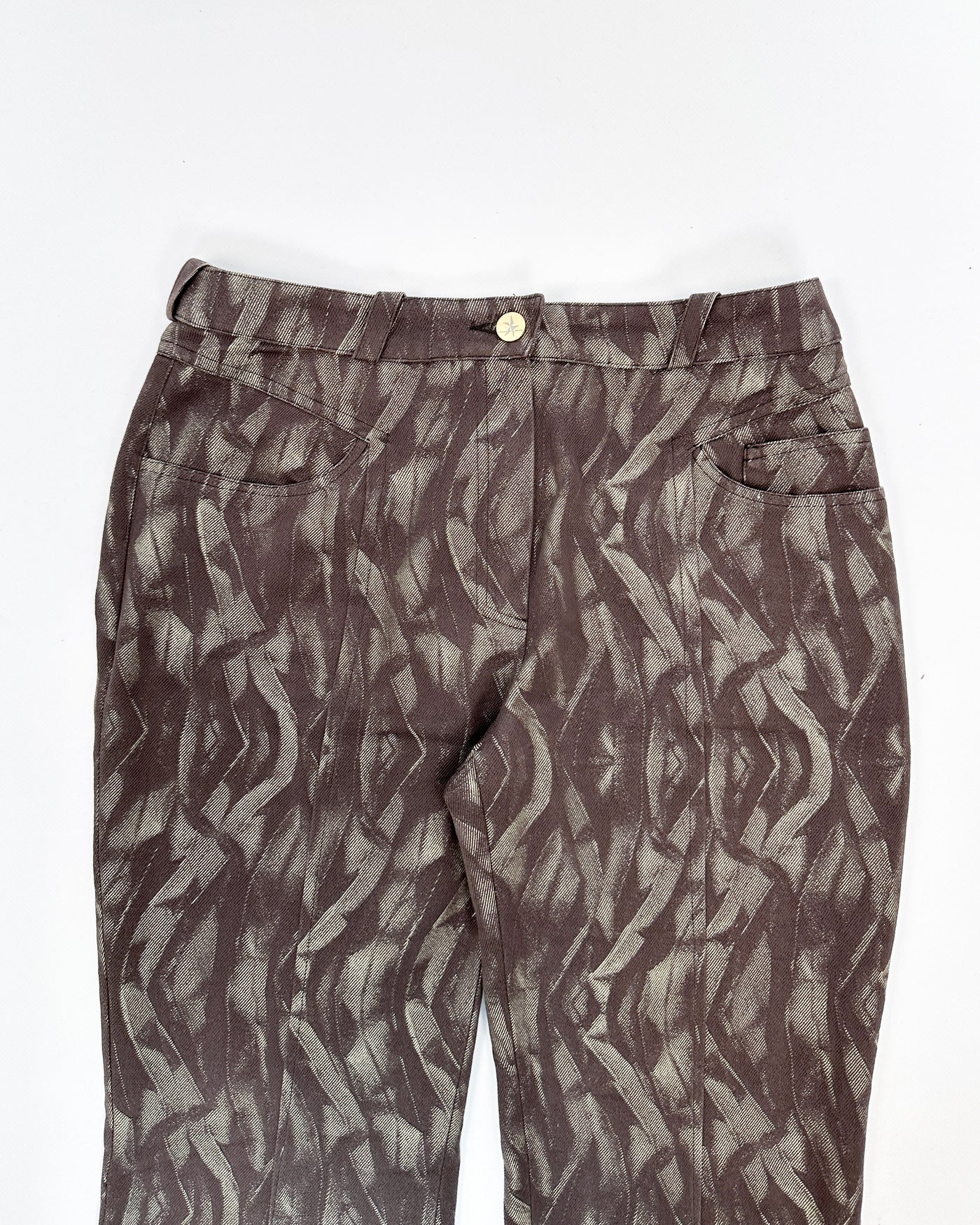 Mugler Jungle Print Flare Pants 2000's