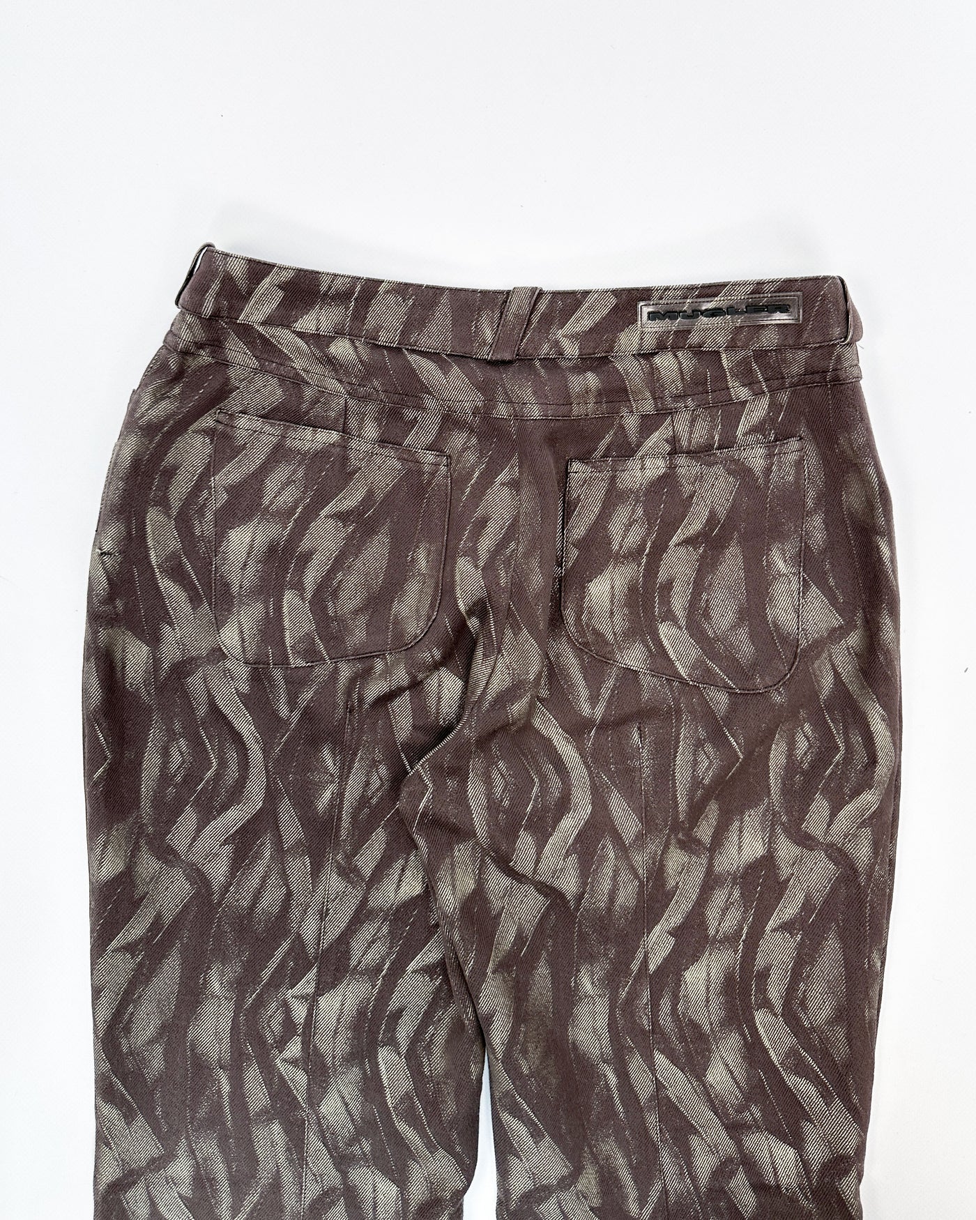 Mugler Jungle Print Flare Pants 2000's