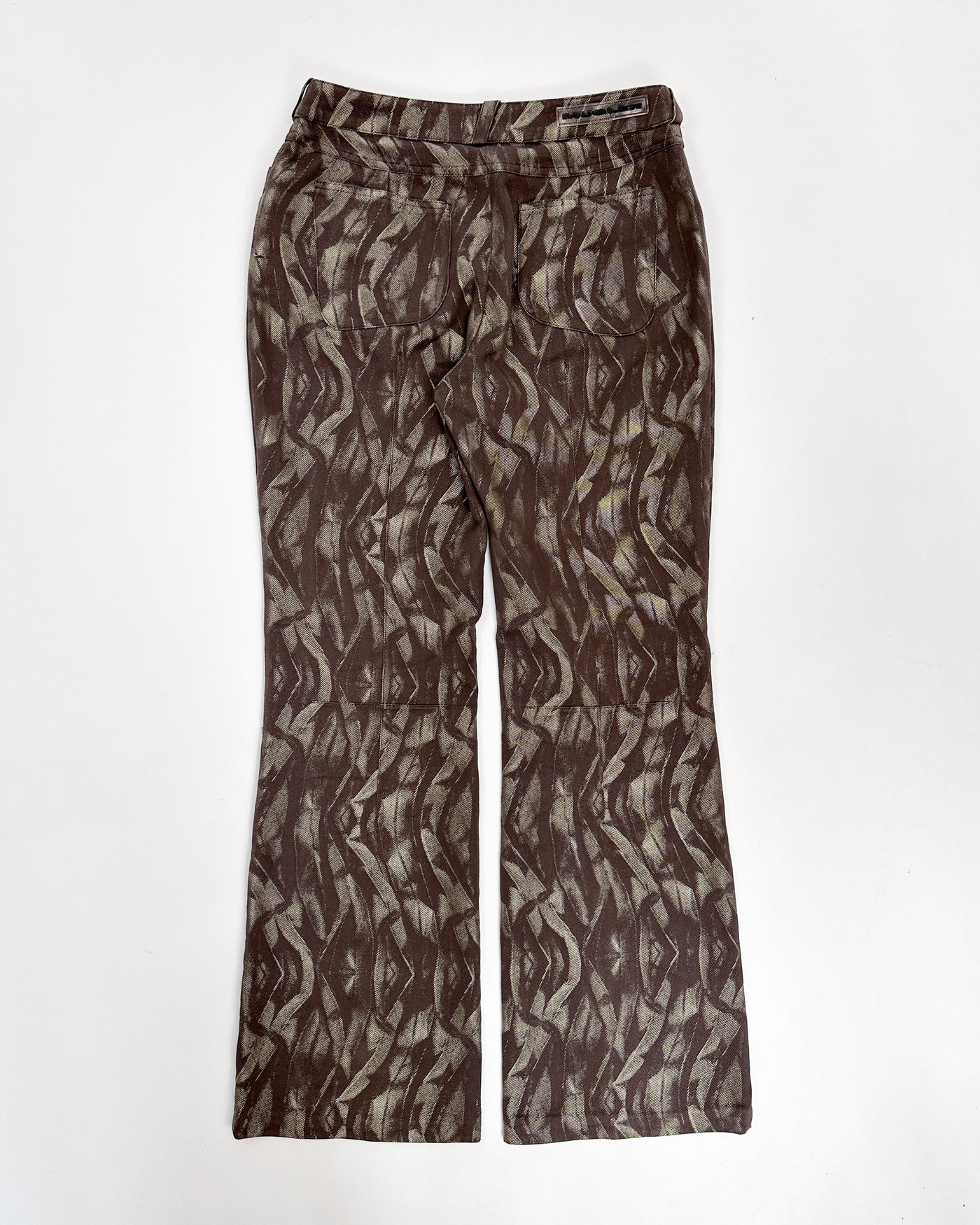 Mugler Jungle Print Flare Pants 2000's
