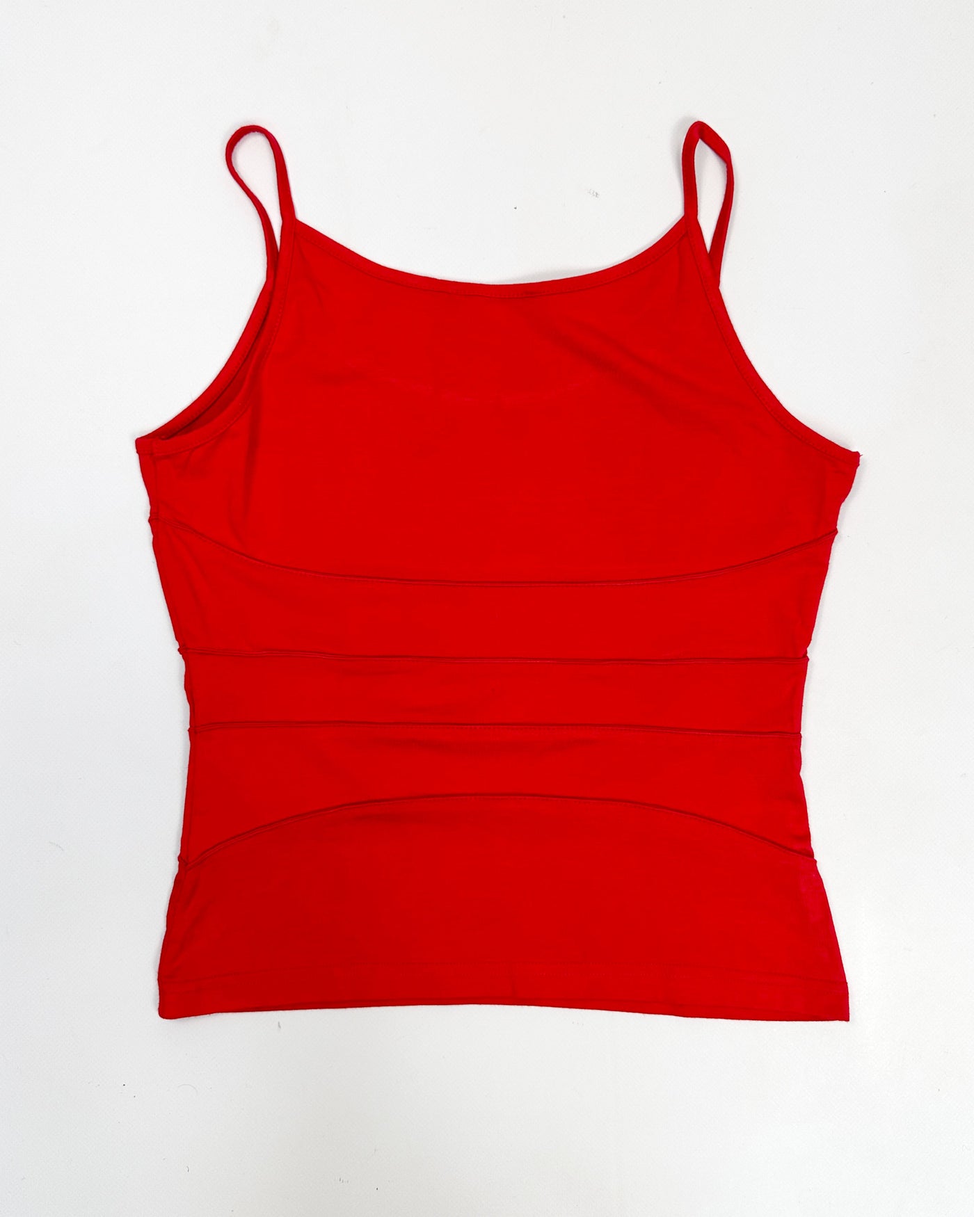 Mugler 4-Cut Sleeveless Red Top 1990's