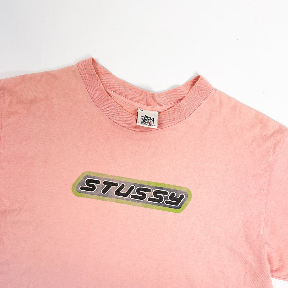 Stussy Made in USA Salmon Logo Tee 1980's