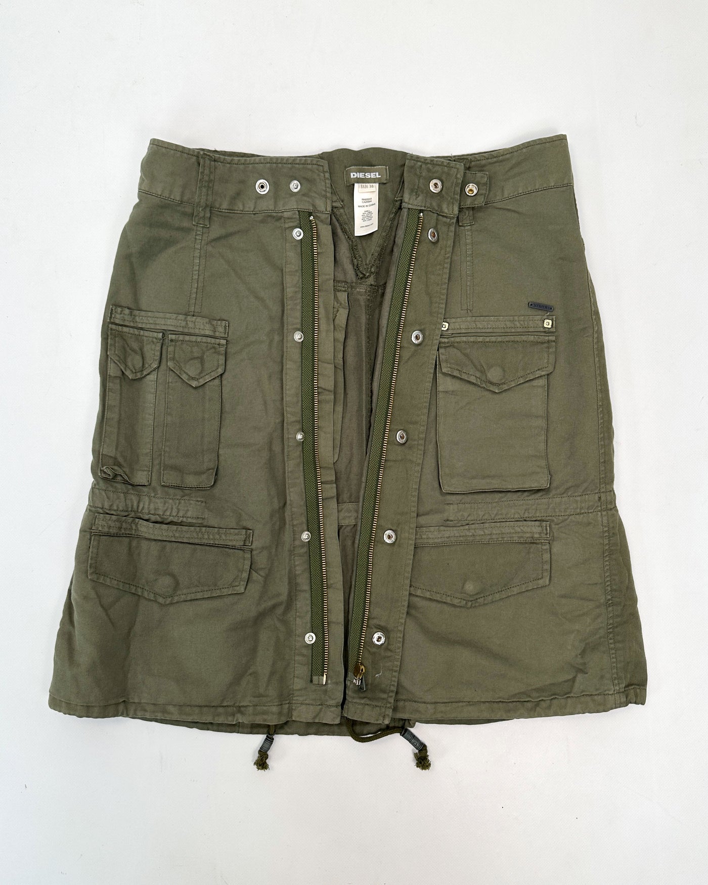 Diesel Cargo Zipped Green Skirt 2000's