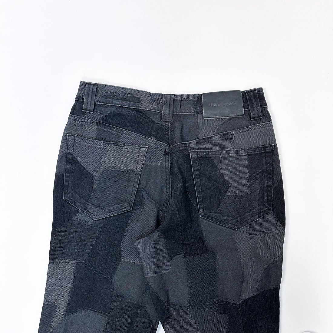 Versace Black Patch Denim Pants 1990's