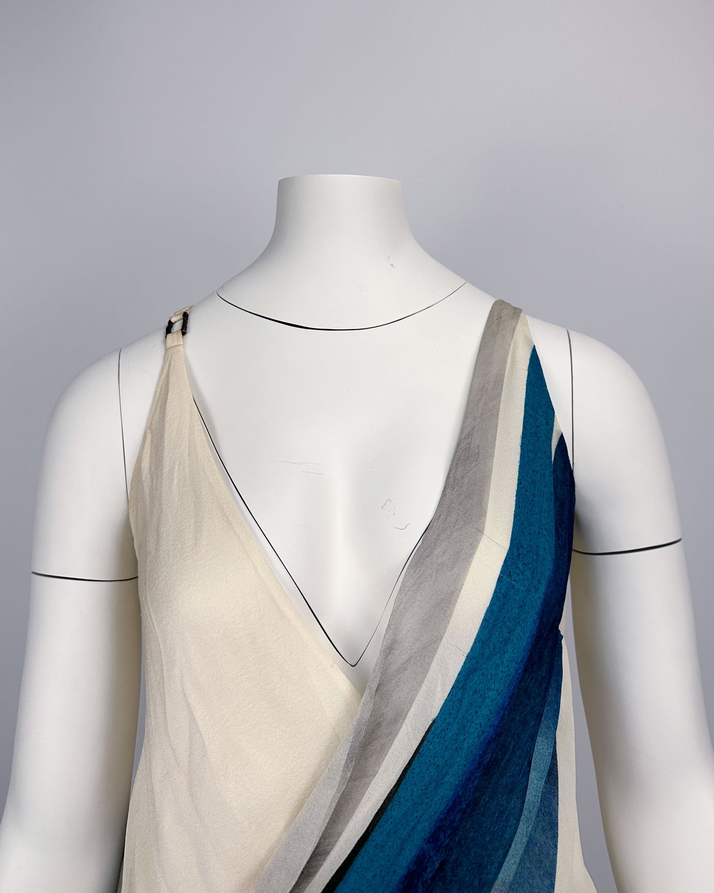 Helmut Lang Asymmetric Blue White Top 2000's
