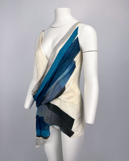 Helmut Lang Asymmetric Blue White Top 2000's