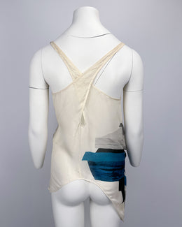 Helmut Lang Asymmetric Blue White Top 2000's