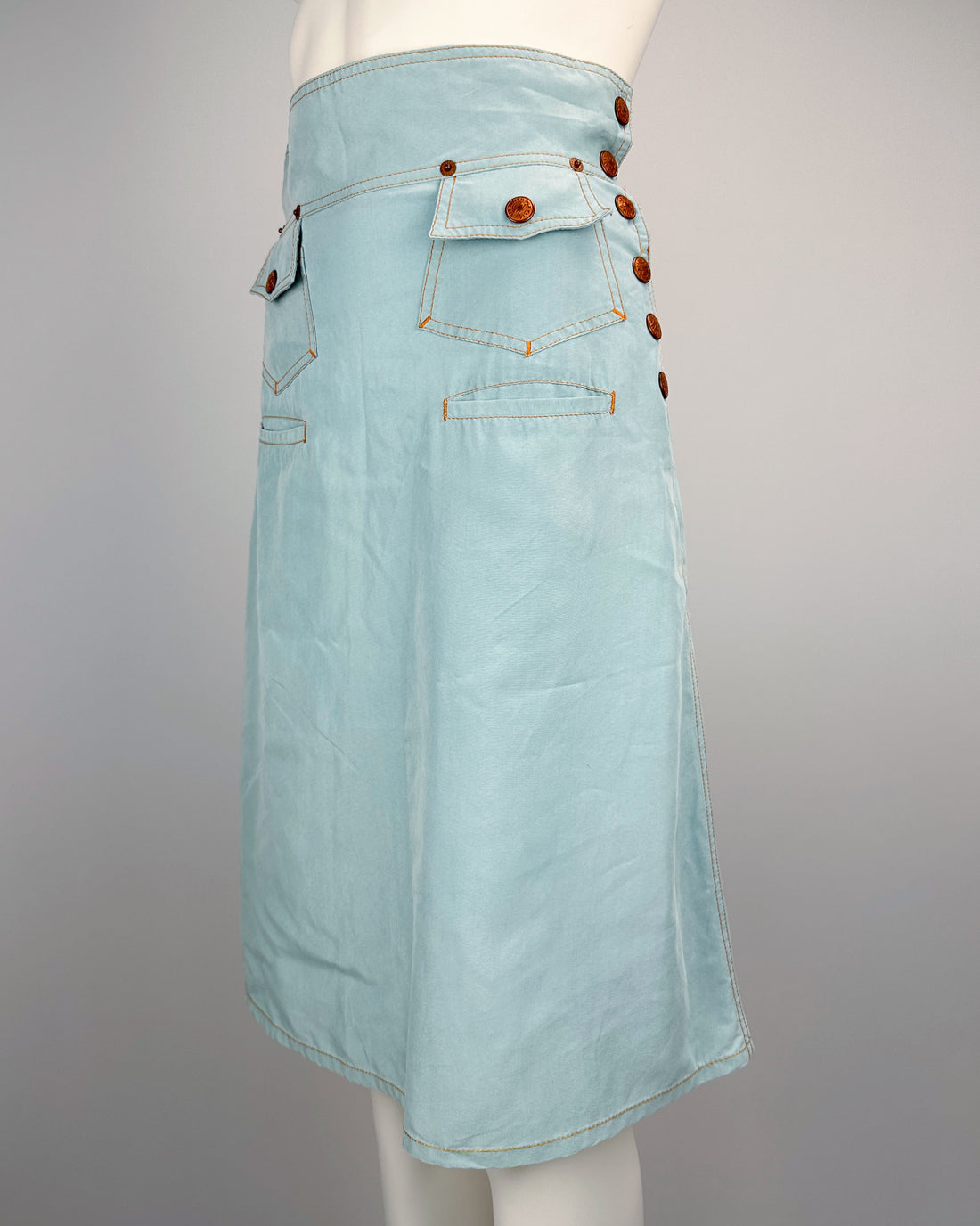 Jean Paul Gaultier Sky Blue High Skirt 2000's