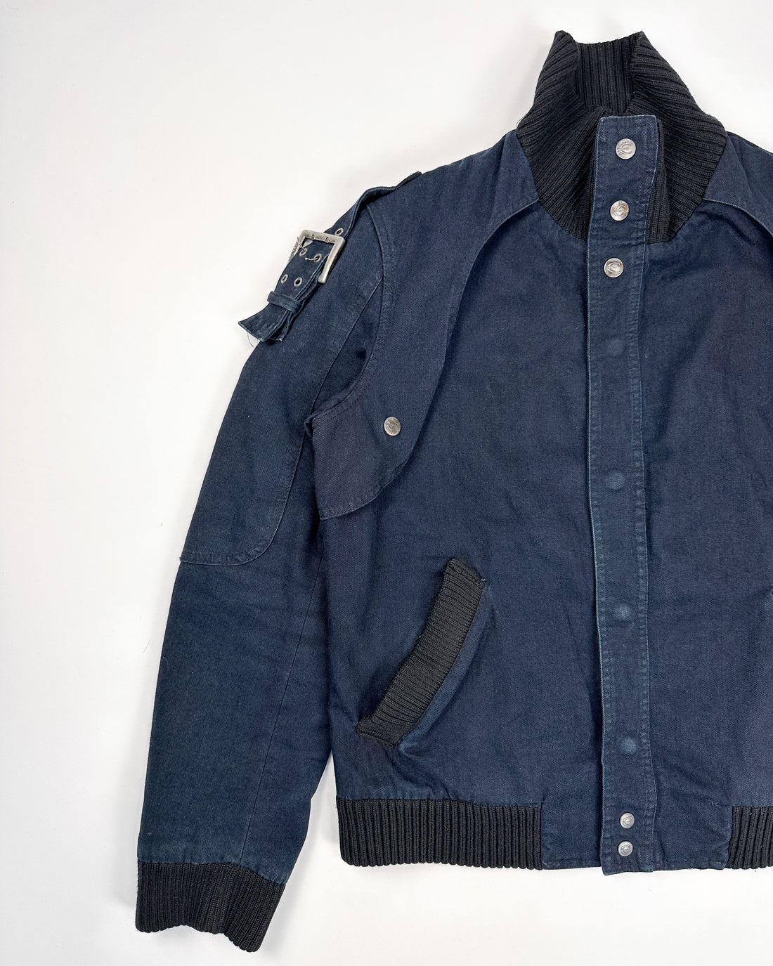 Just Cavalli Navy Blue Belted Jacket 1990's