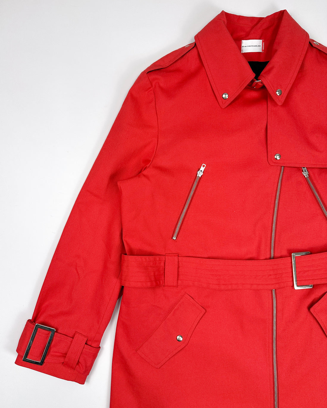 JC Castelbajac Red Long Coat Jacket 2000's