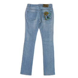 Roberto Cavalli Snake Denim Pants 2000's