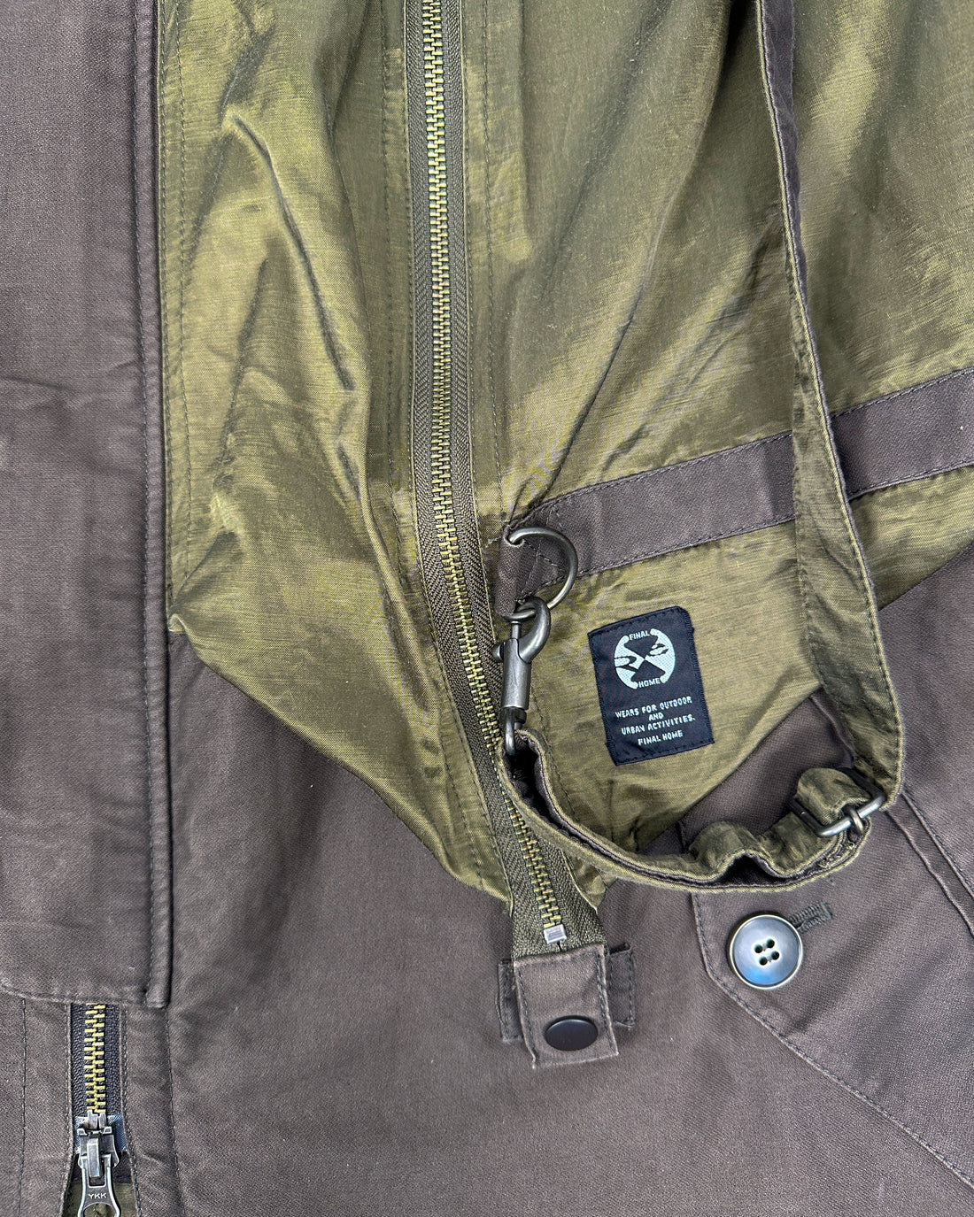 Final Home By Issey Miyake Green & Brown Utility Jacket 1994 – Vintage TTS