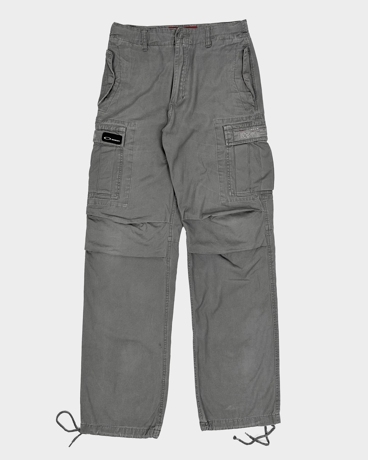 Oakley Red Core Grey Cargo Pants 2000's