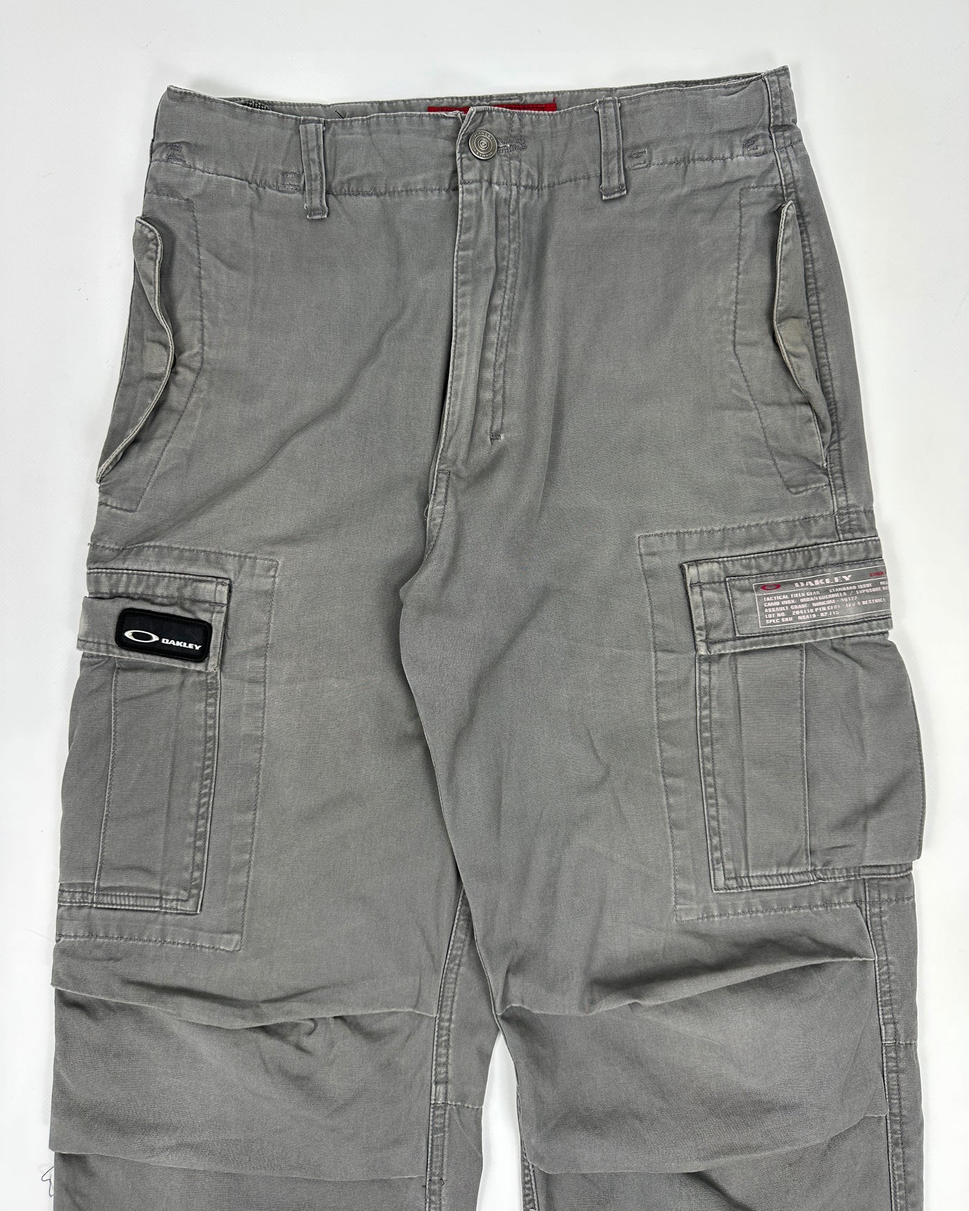 Oakley Red Core Grey Cargo Pants 2000's