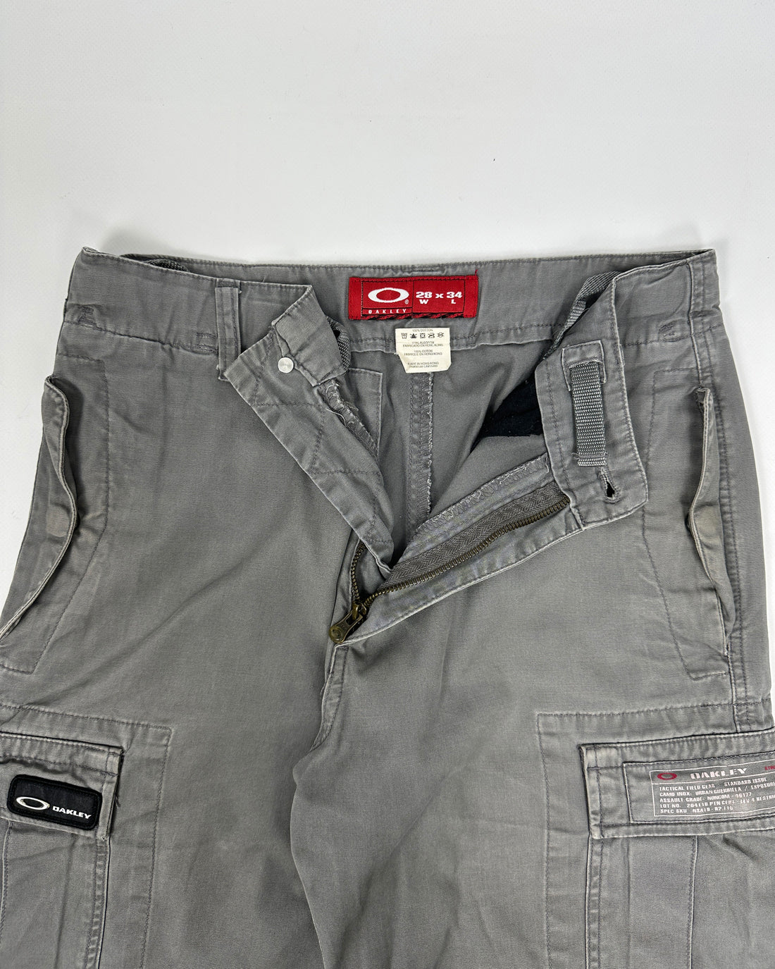 Oakley Red Core Grey Cargo Pants 2000's