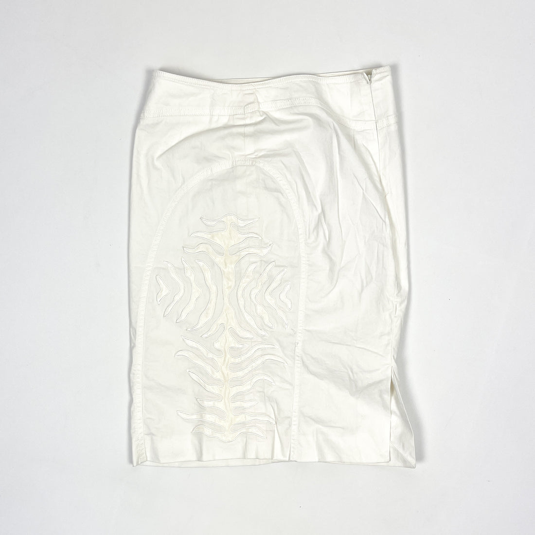 Only By Thierry Mugler White Flames Skirt 1990's