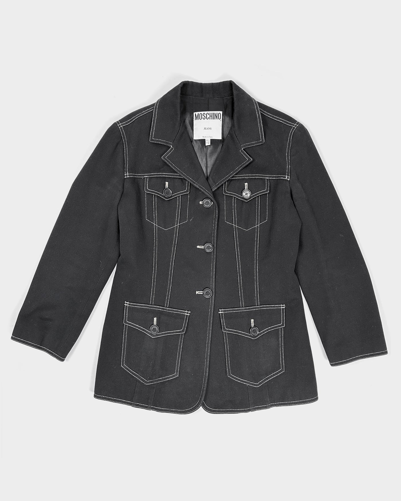 Moschino Dark Denim Straight Jacket 1990's