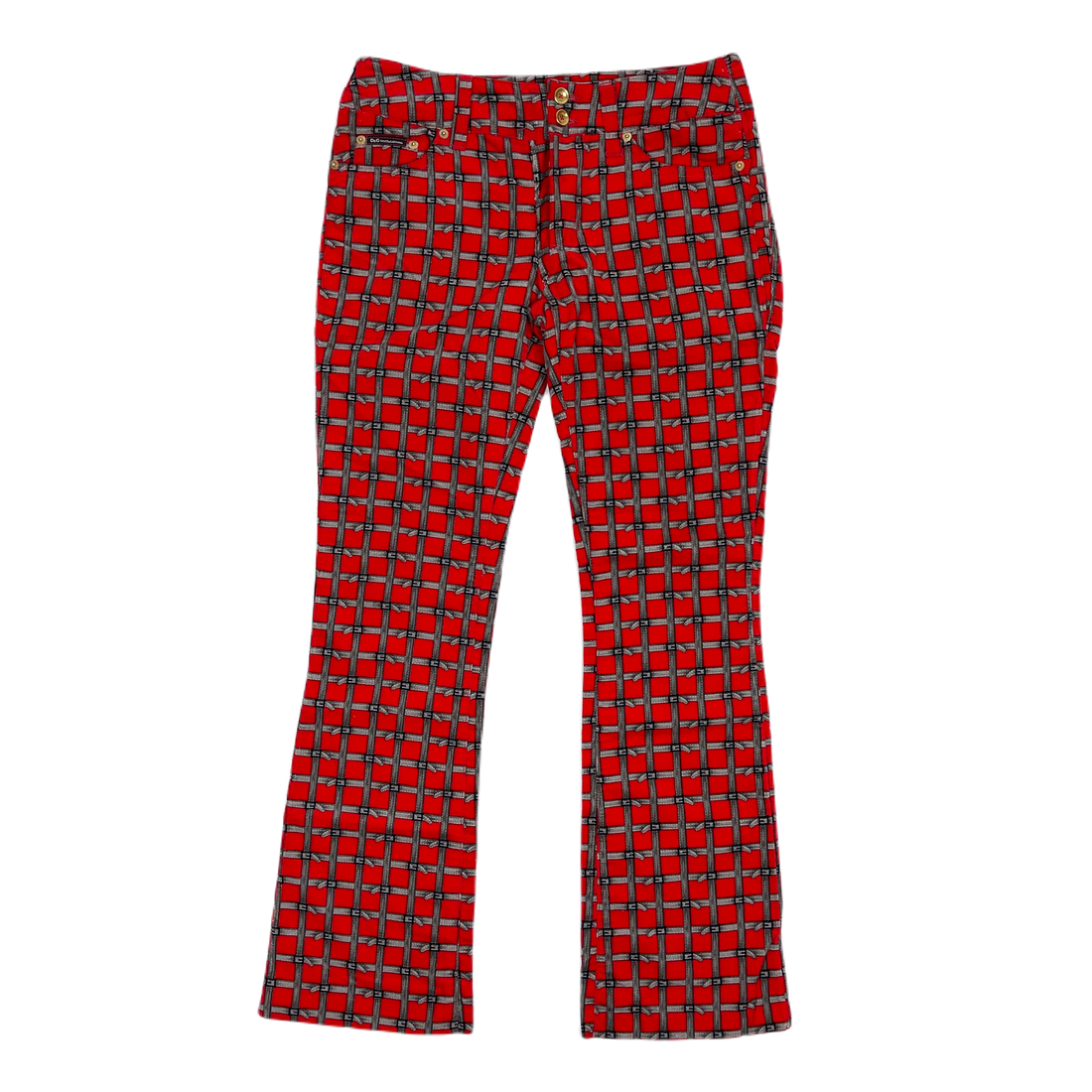 Dolce & Gabbana Velour Red Pants 2000's