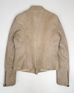 Roberto Cavalli Beige Soft Leather Jacket 2000's